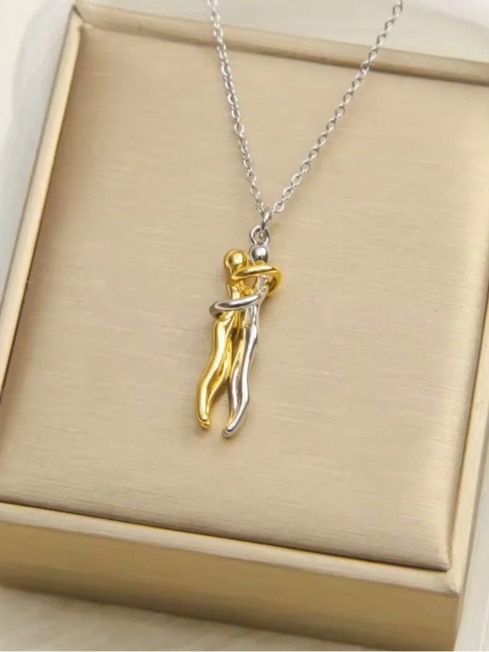 Gold and Silver Twisted Pendant Necklace